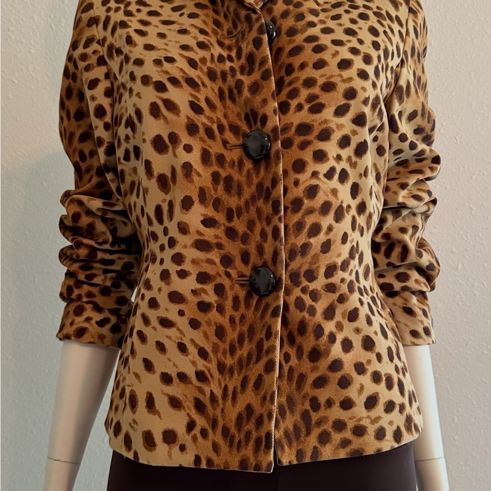 Jones New York Leopard Print Jacket - Brown and Black
